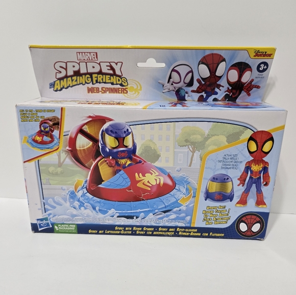 Marvel Spidey, His Amazing Friends Web Spinners Spidey with Hoover Spinner & Car - Picture 2 of 9